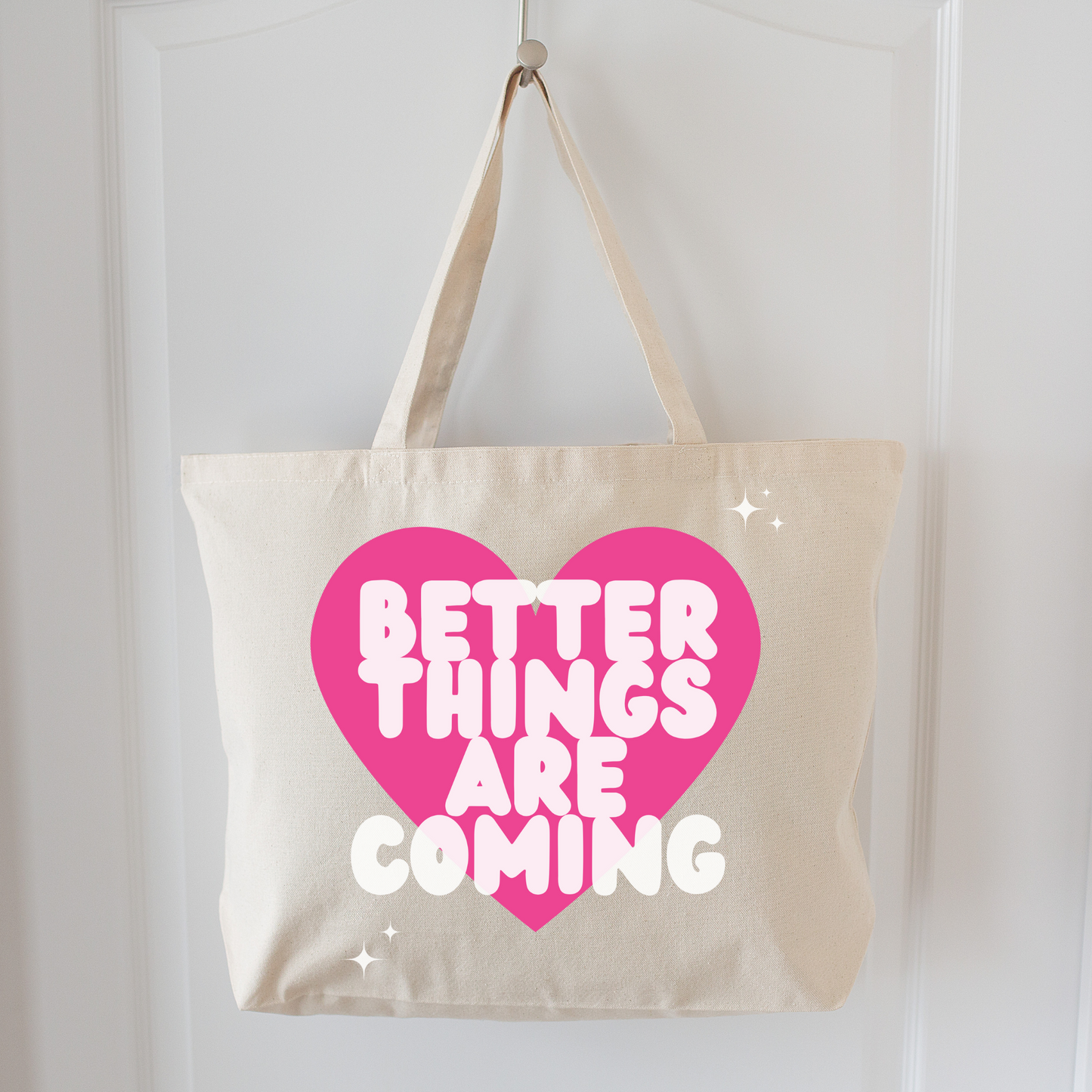 Better Things Are Coming Heart Tote Bag