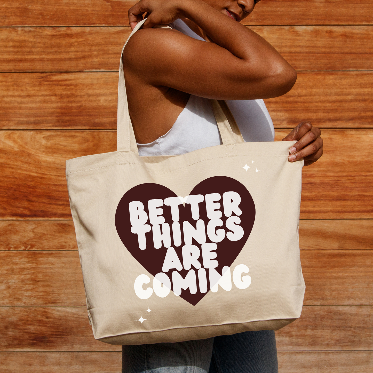 Better Things Are Coming Heart Tote Bag